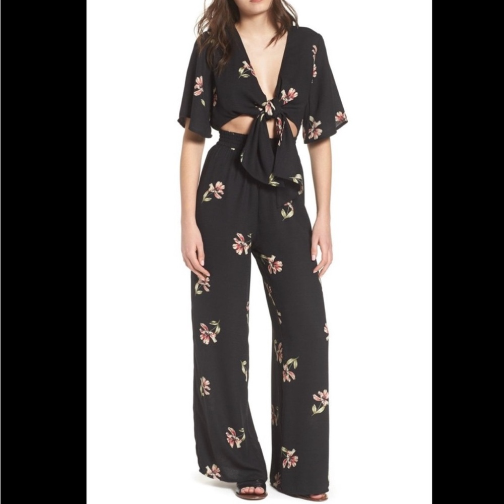 Floral Black Jumpsuit